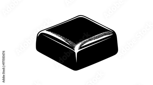 Piece of classic candy displaying even, textured surface and solid, compact interior, vector illustration art
