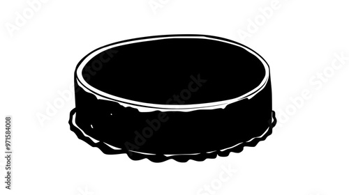 Round, unsliced cheesecake on a flat, even surface, vector illustration art