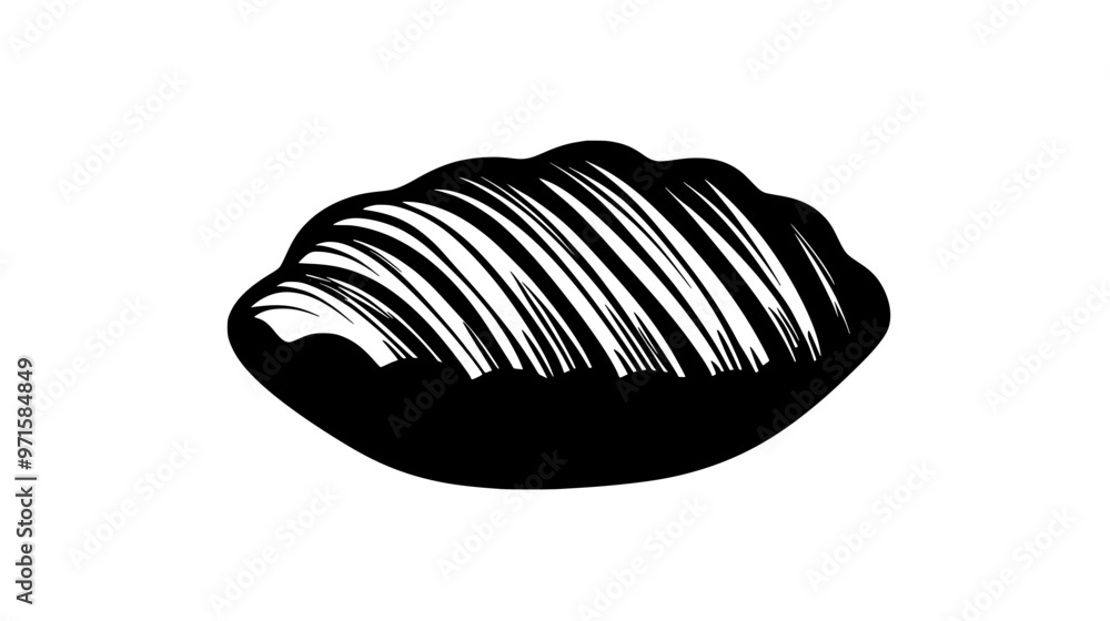 Single madeleine on a plain surface, no background details or props, vector illustration art Single madeleine on a plain surface, no background details or props, vector illustration art