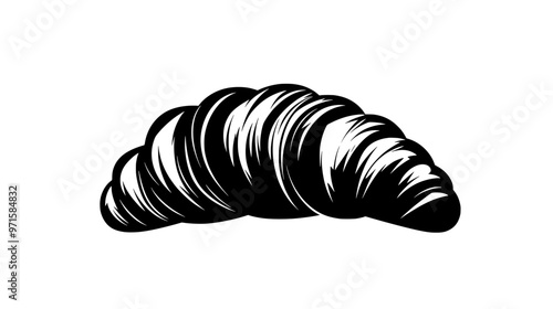 Single pastry with a twisted shape, partially unwrapped on a polished surface, vector illustration art