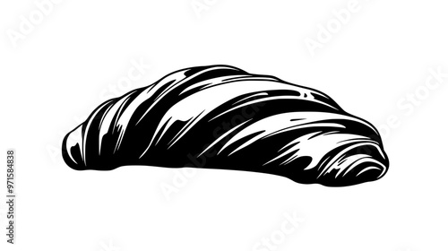 Single pastry with a twisted shape, partially unwrapped on a polished surface, vector illustration art