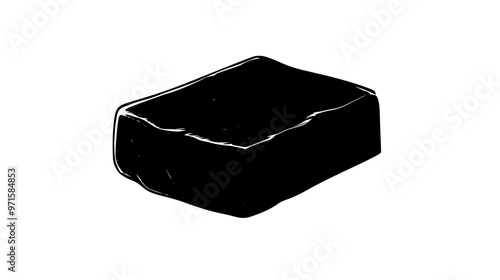 Single fudge piece on a white background, surface texture visible, vector illustration art