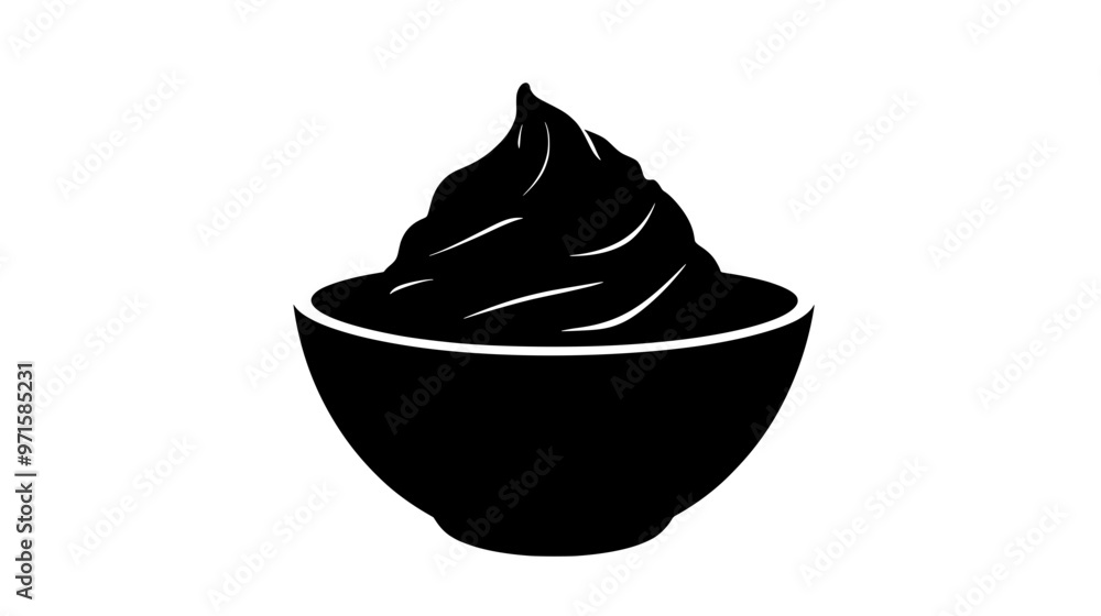 Sorbet displayed in a plain bowl on a flat surface with no toppings or utensils, vector illustration art Sorbet displayed in a plain bowl on a flat surface with no toppings or utensils, vector illustration art
