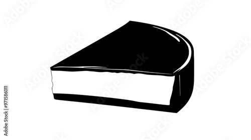 Whole cheesecake with a smooth top on a flat surface, vector illustration art