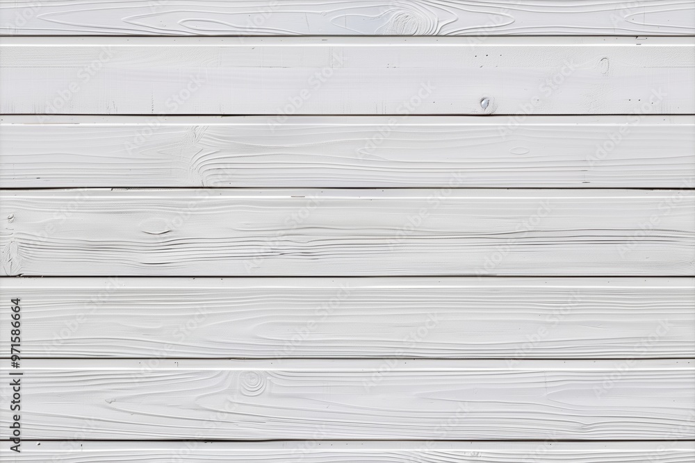 Naklejka premium White wooden panel planks arranged horizontally, showcasing the natural grain and texture of the wood.