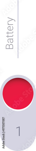 Minimalist battery icon is showing one percent remaining before the device shuts down