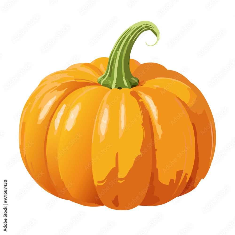 Obraz premium Ripe Pumpkin Vector Illustration for Fall and Halloween