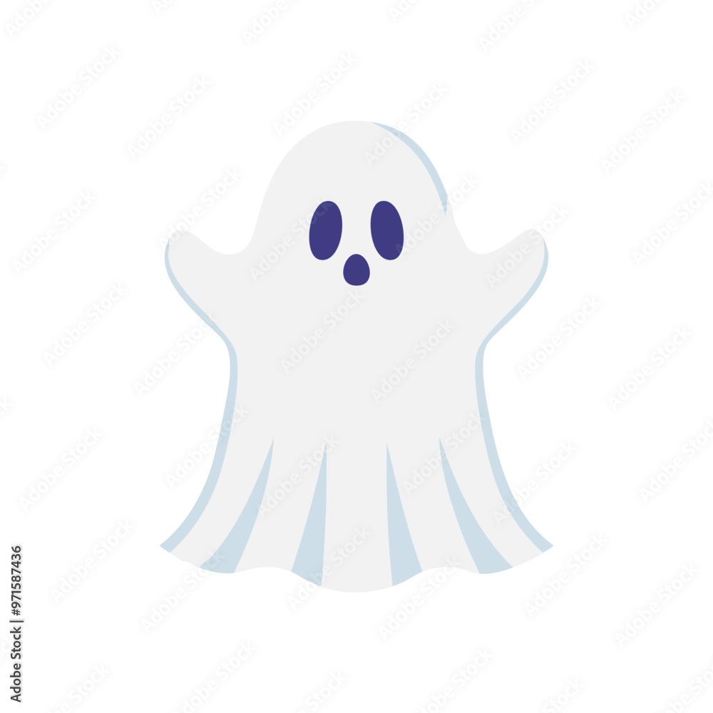 Fototapeta premium Cute Cartoon Ghost Vector Illustration for Halloween