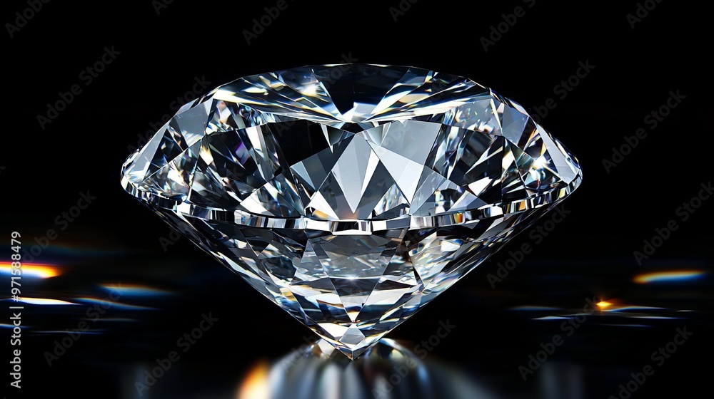 Diamond Facets, 3D Render, Crystal Reflection, Gemstone, Facet, Diamond, Jewel Diamond Facets, 3D Render, Crystal Reflection, Gemstone, Facet, Diamond, Jewel
