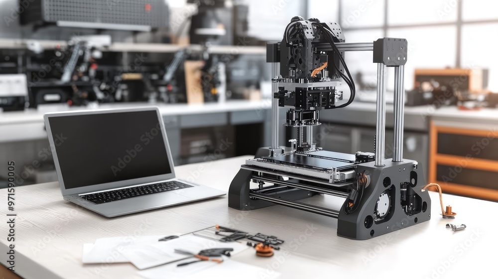 3D Printing Workshop with SLA Printer and Laptop. 3D Printing Workshop with SLA Printer and Laptop.