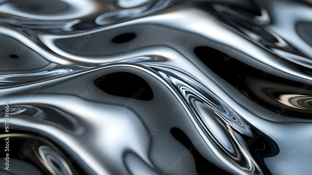Flowing Mercury with Metallic Gleam Flowing Mercury with Metallic Gleam