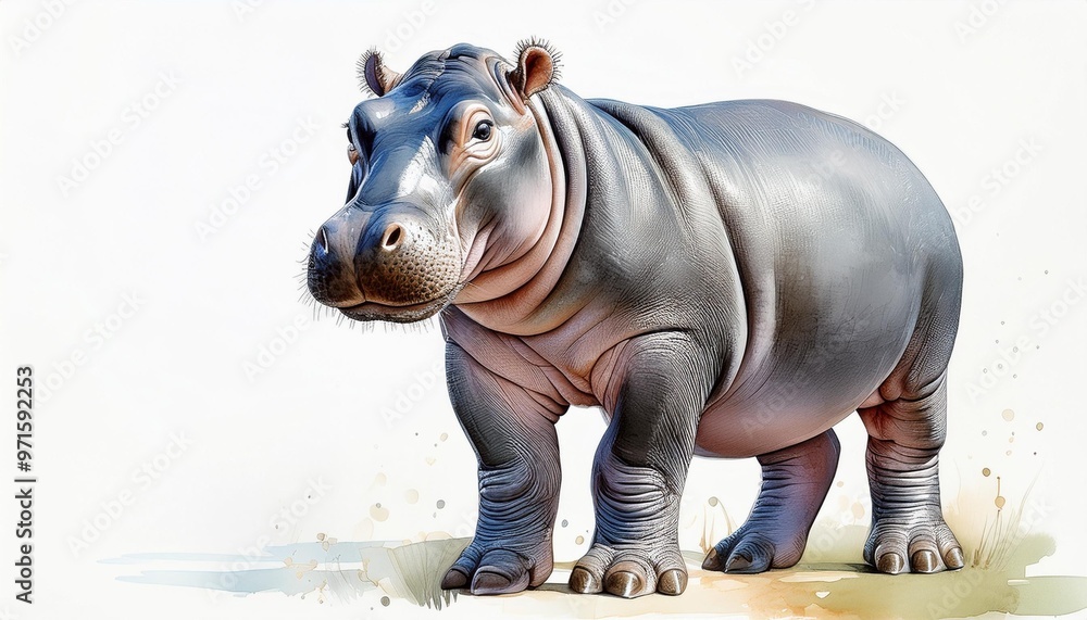 hippopotamus with water hippopotamus with water