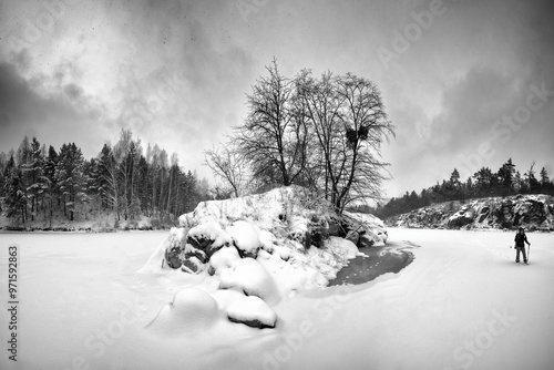 landscape frozen lake 