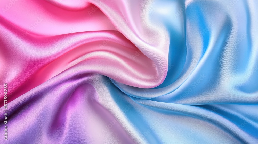 flowing pink and blue satin fabric waves flowing pink and blue satin fabric waves