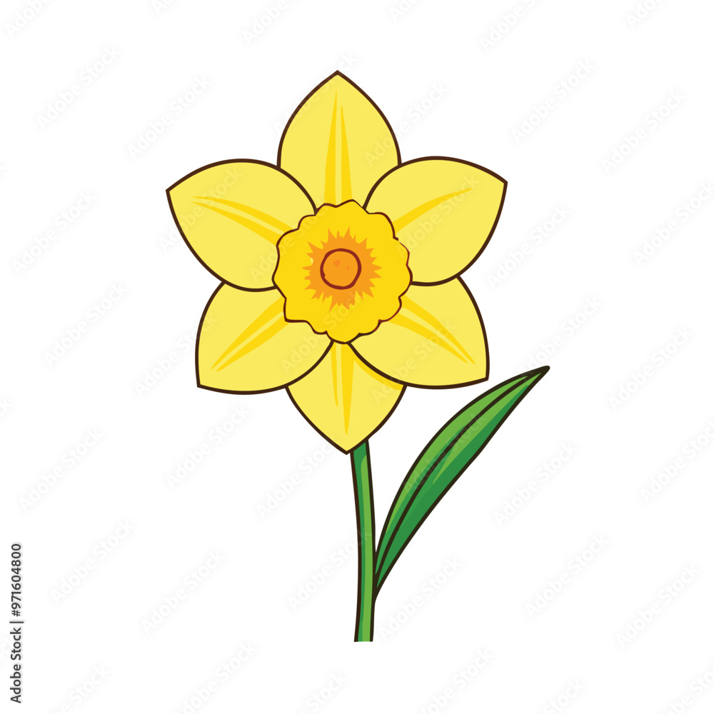 a Daffodil flower silhouette vector art illustration, isolated white background, a Daffodil flower silhouette vector art illustration, isolated white background,