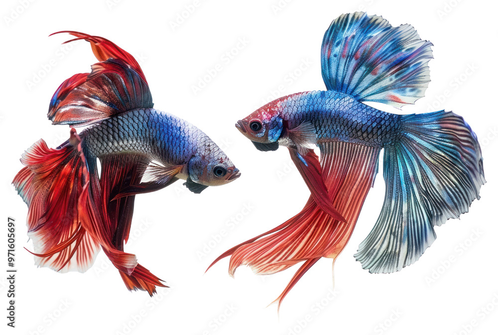 PNG Colorful betta fish pair PNG Colorful betta fish pair