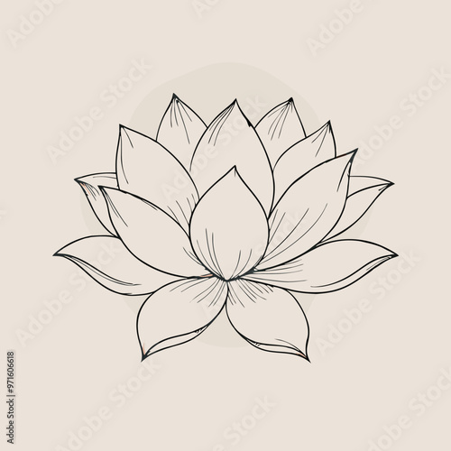 a lotus lily water flower in a vintage woodcut engraved etching style silhouette vector art illustration, 