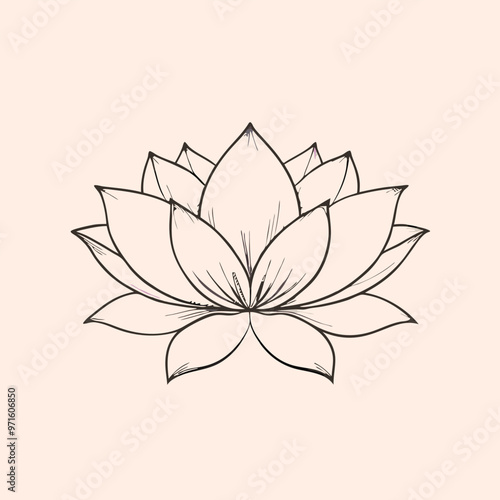 a lotus lily water flower in a vintage woodcut engraved etching style silhouette vector art illustration,  