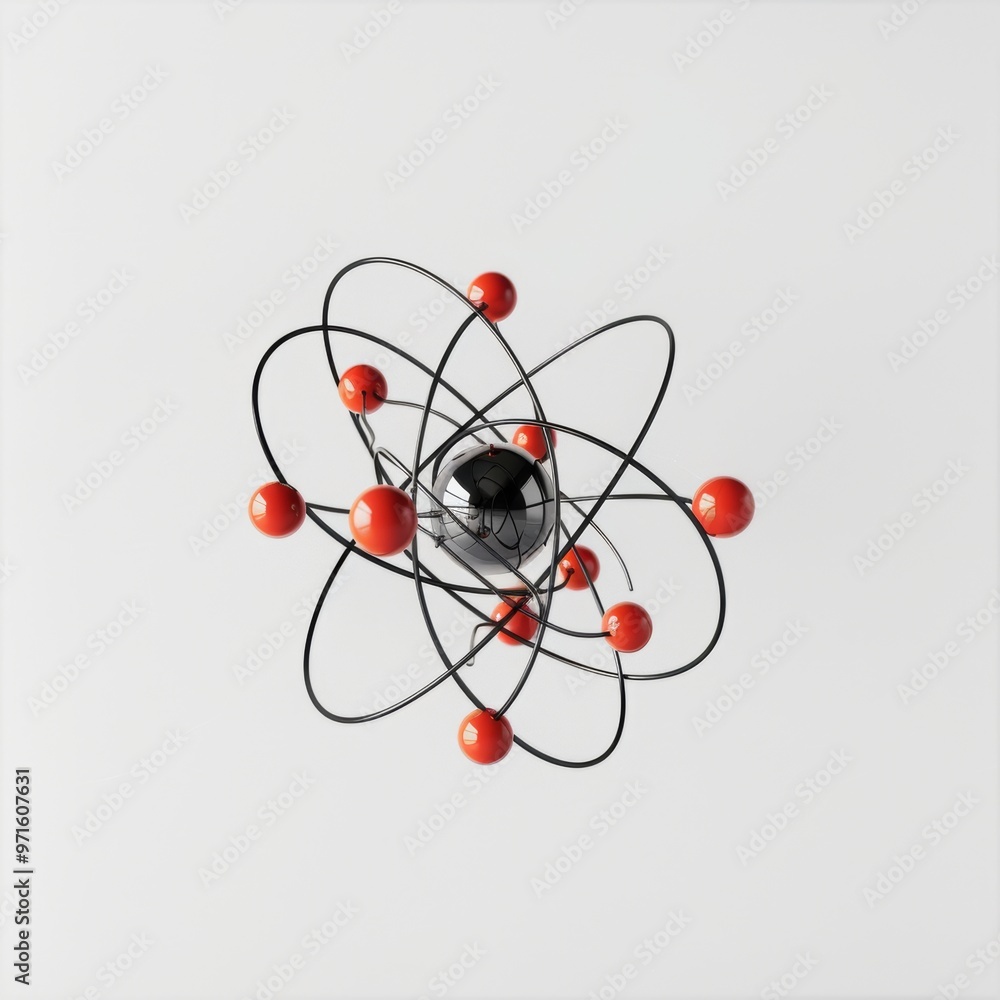 of Atomic Structure on White Background of Atomic Structure on White Background
