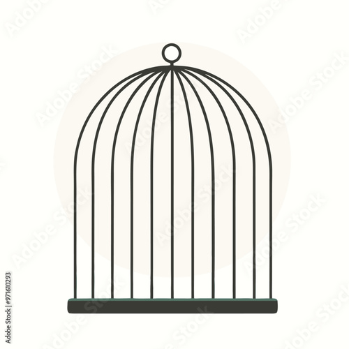 a simple cage icon, black color vector silhouette 