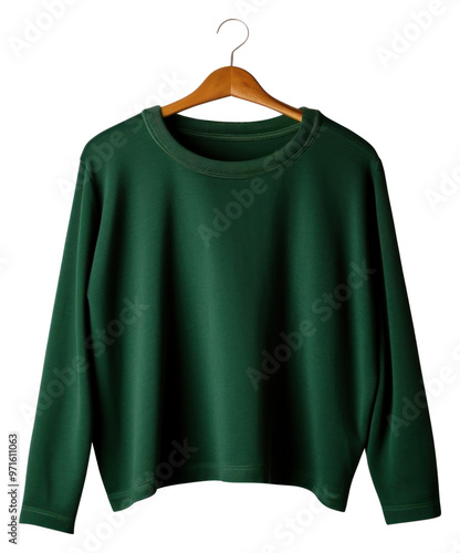 PNG Dark green color sweater shirt sweatshirt sleeve blouse.