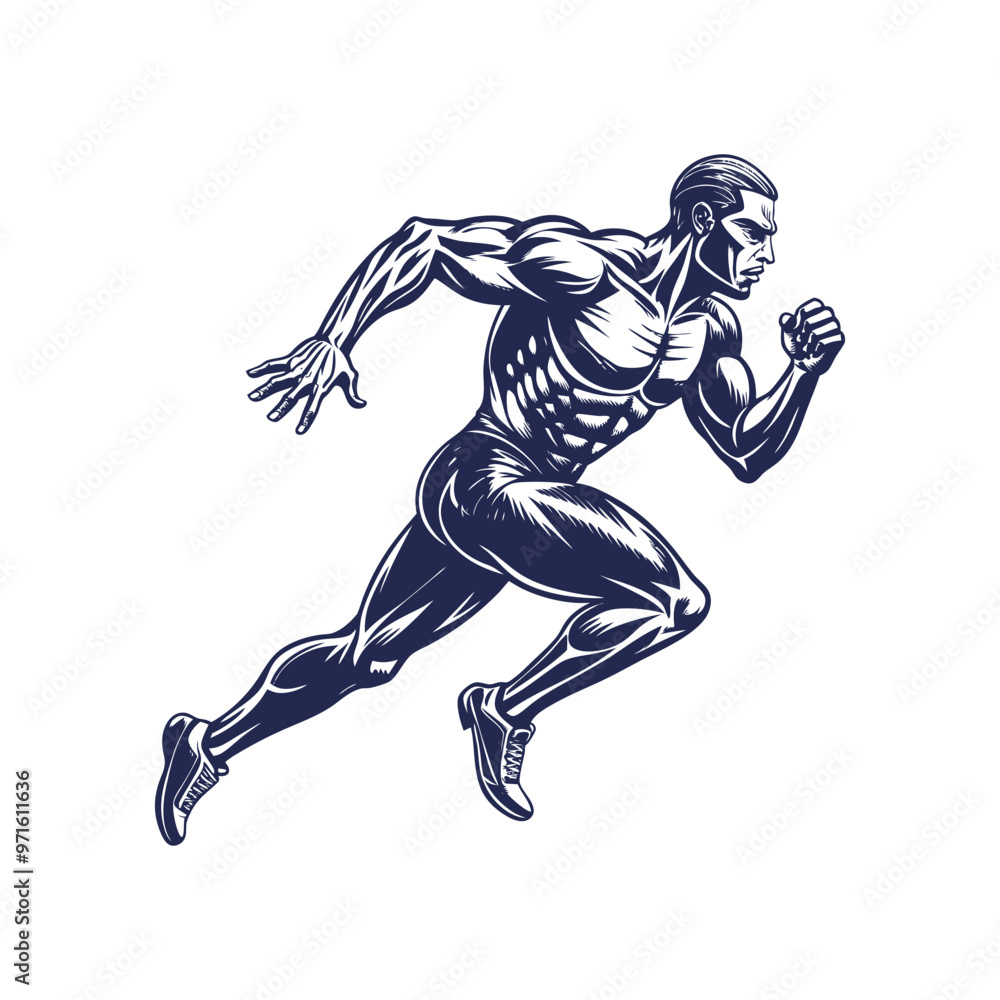 Obraz premium Running man silhouette Clipart isolated vector illustration