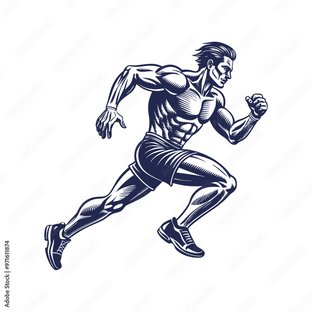 Obraz premium Running man silhouette Clipart isolated vector illustration
