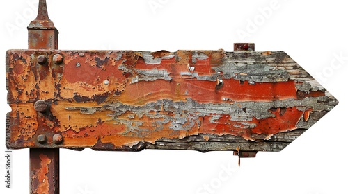 Weathered and rusty metal signboard