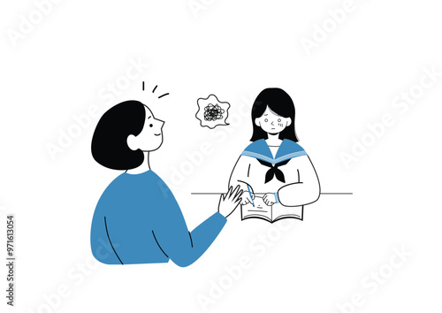 生徒を気に掛ける女教師