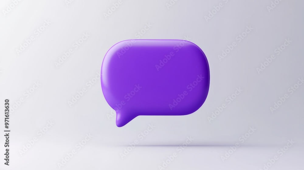 3d illustration of a purple speech bubble floating on a white background 3d illustration of a purple speech bubble floating on a white background