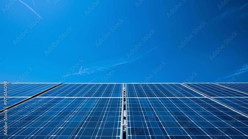 Solar Panels on Rooftop of Modern Residential House with Beautiful Blue Sky Solar Panels on Rooftop of Modern Residential House with Beautiful Blue Sky