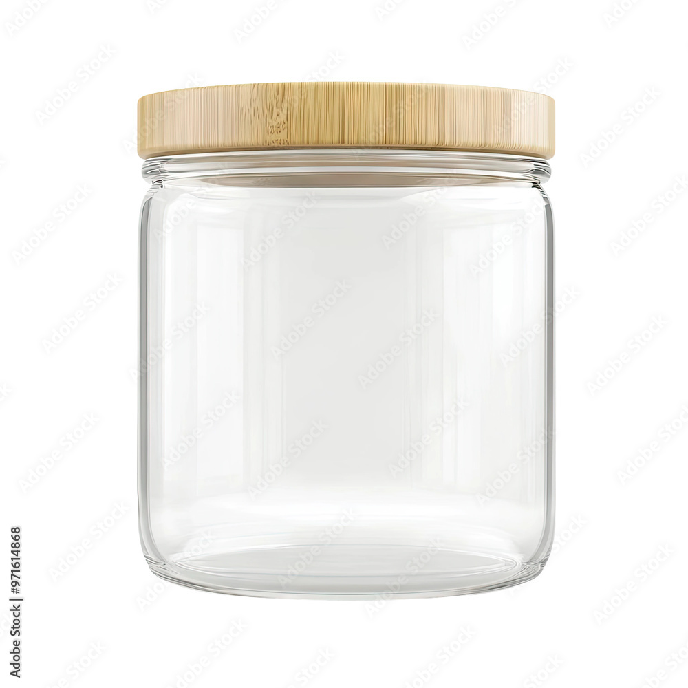 Empty glass jar with lid Empty glass jar with lid