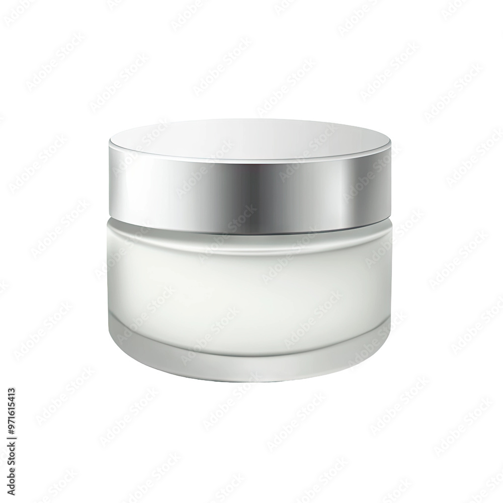 White jar with silver lid White jar with silver lid