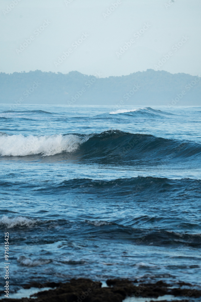 Fototapeta premium waves on the sea blue pretty surf