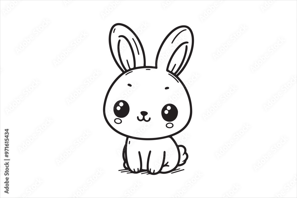 Fototapeta premium Cute baby bunny outline image 15.eps