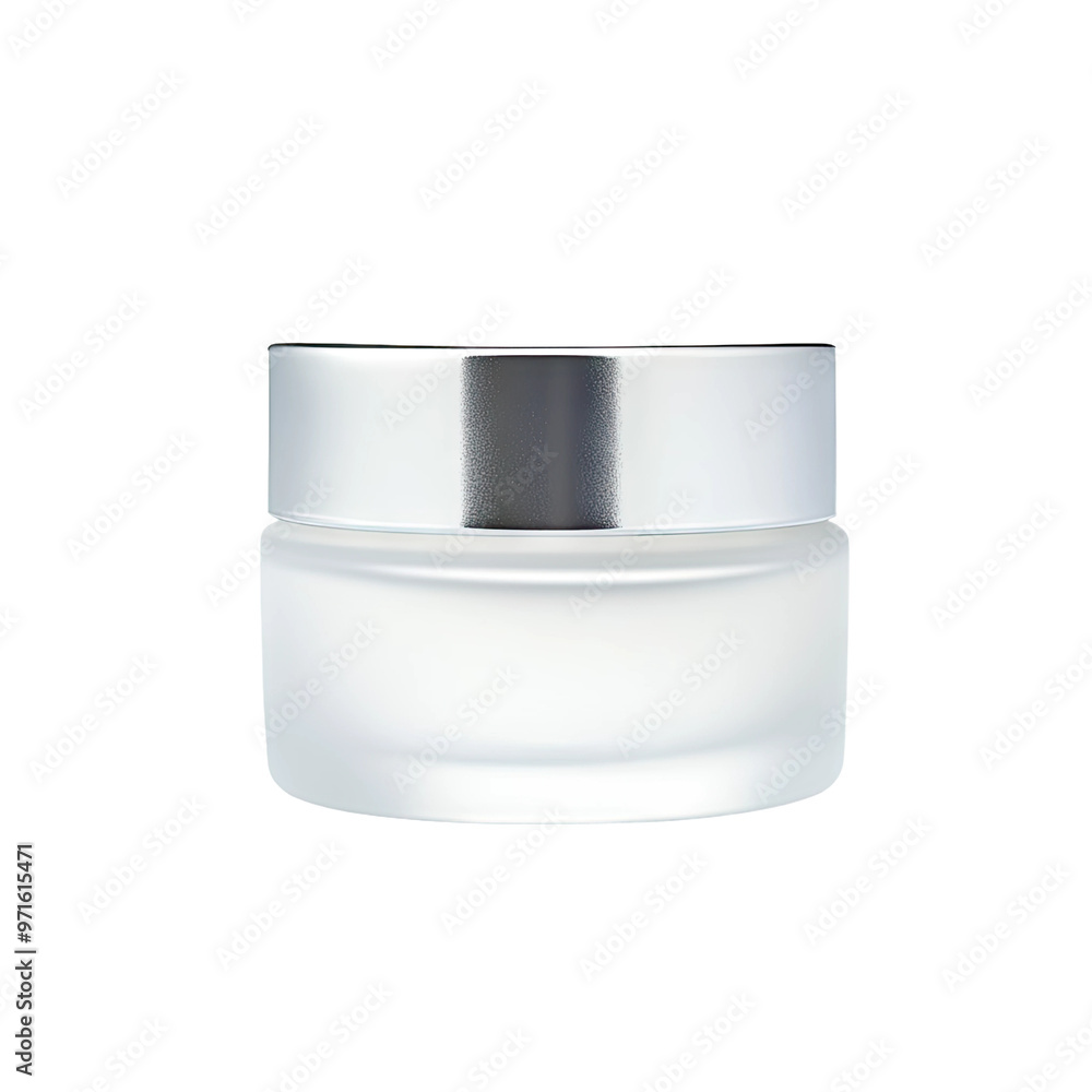 White frosted jar with silver lid White frosted jar with silver lid