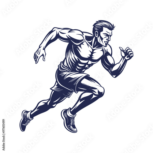  Running man silhouette Clipart isolated vector illustration