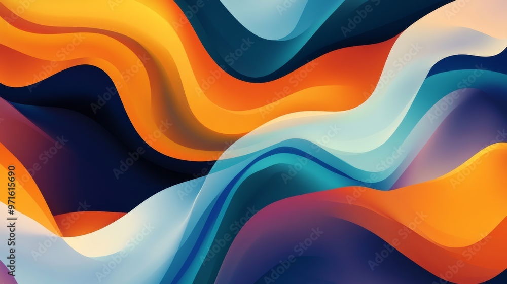 Abstract colorful fluid waves background flowing seamlessly Abstract colorful fluid waves background flowing seamlessly