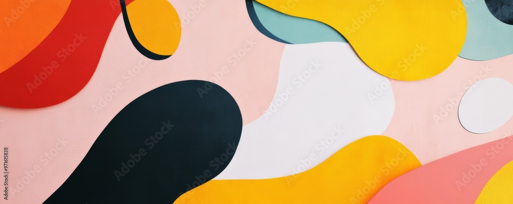 Colorful abstract shapes creating a modern background design Colorful abstract shapes creating a modern background design