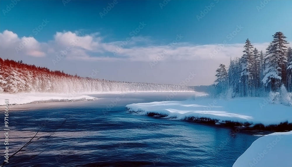 Winter Landschaft mit Schnee Verschneit Winter Landschaft mit Schnee Verschneit