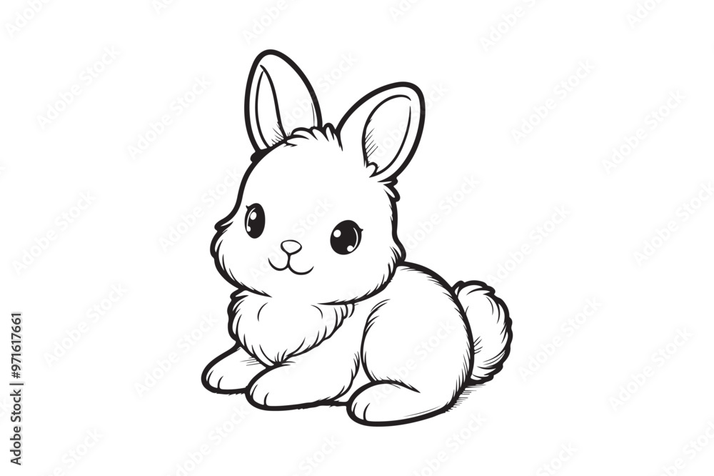Fototapeta premium Cute baby bunny outline image 39.eps