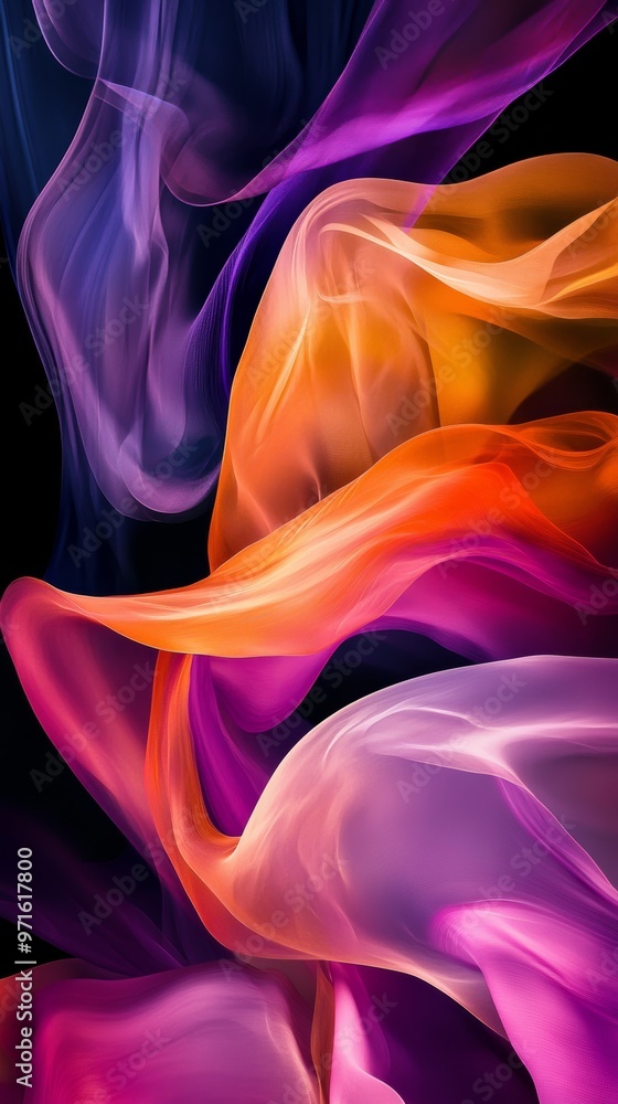 Abstract colorful waves flowing on black background Abstract colorful waves flowing on black background