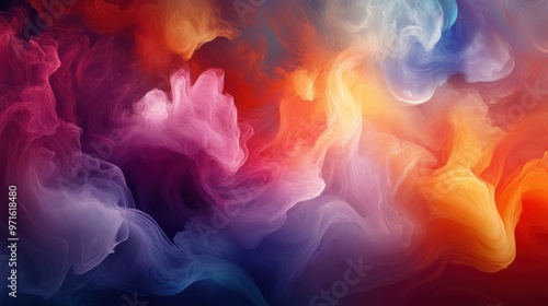 Abstract Swirling Colors in Vivid Hues