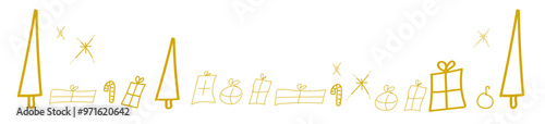 Band gold banner Hintergrund Geschenke Hintergrund Weihnachten Tannen Kugeln Kugel Motiv Motive