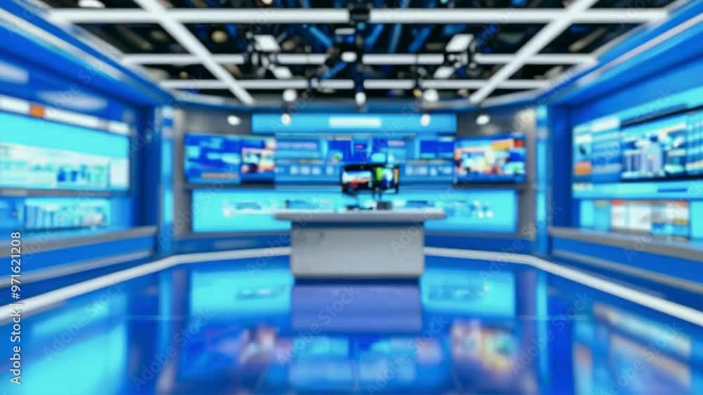News studio room with screen News studio room with screen