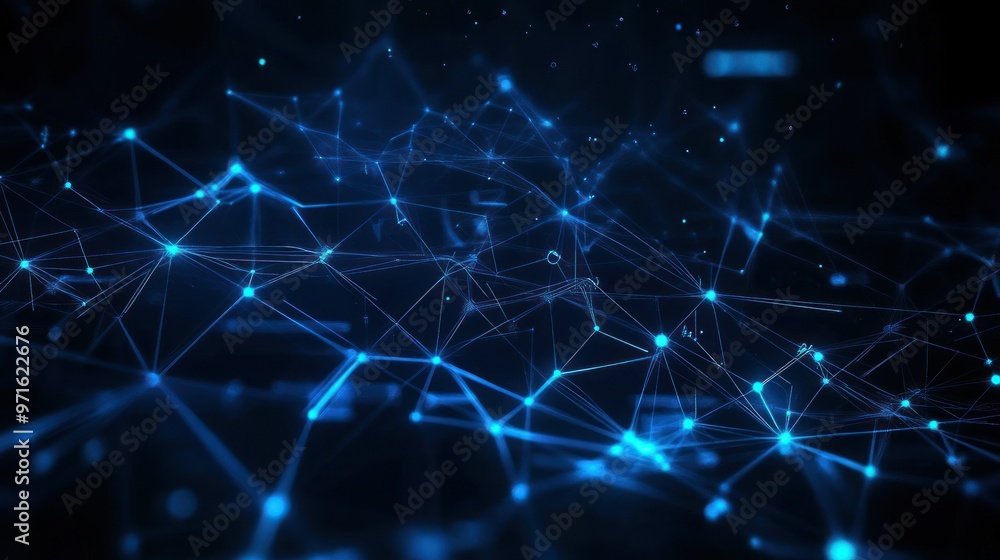 Abstract representation of interconnected data points in a digital network. Abstract representation of interconnected data points in a digital network.