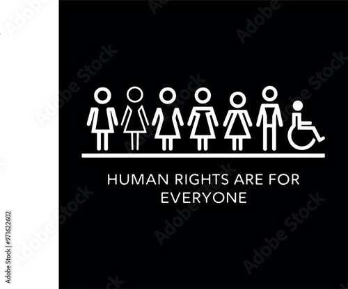 Commemorating Human Rights Day banner images Equality symbol vector illustration