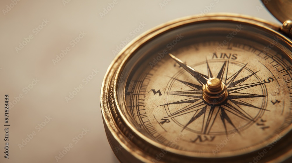 A close-up of an antique compass, showcasing its intricate design and navigational purpose. A close-up of an antique compass, showcasing its intricate design and navigational purpose.