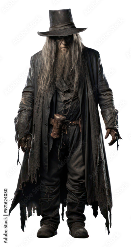Fototapeta premium PNG Old undertaker overcoat costume white background.