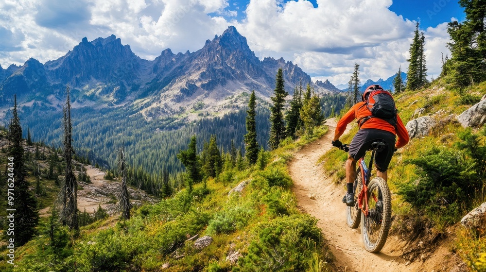 Mountain Biking Adventure in a Majestic Landscape Mountain Biking Adventure in a Majestic Landscape